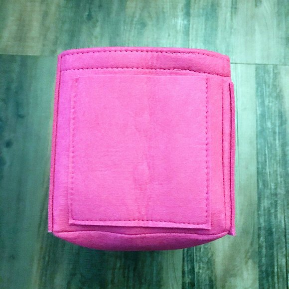 JennyKrafts Hot Pink Extra Large Organizer Felt Tote Bag with removable pouch - Picture 8 of 11